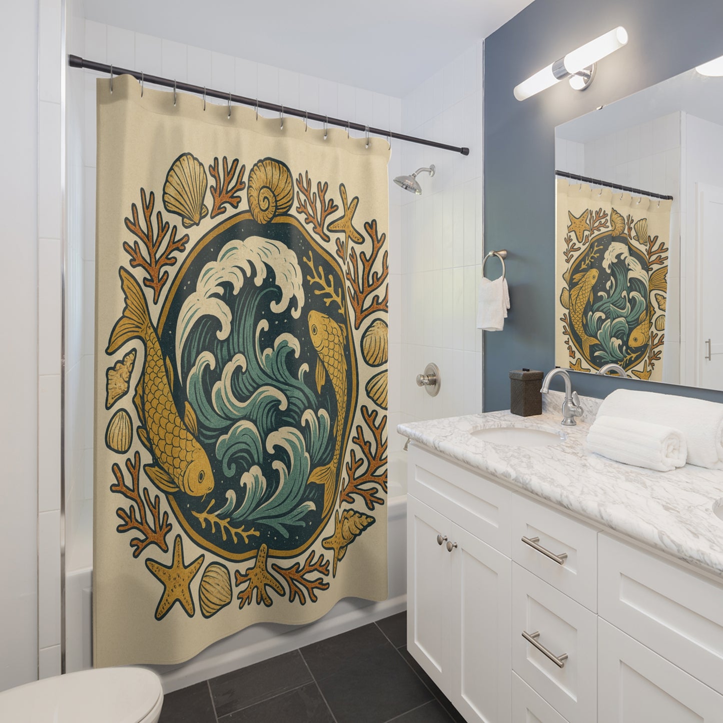 Ocean Reverie – Artistic Marine Shower Curtain