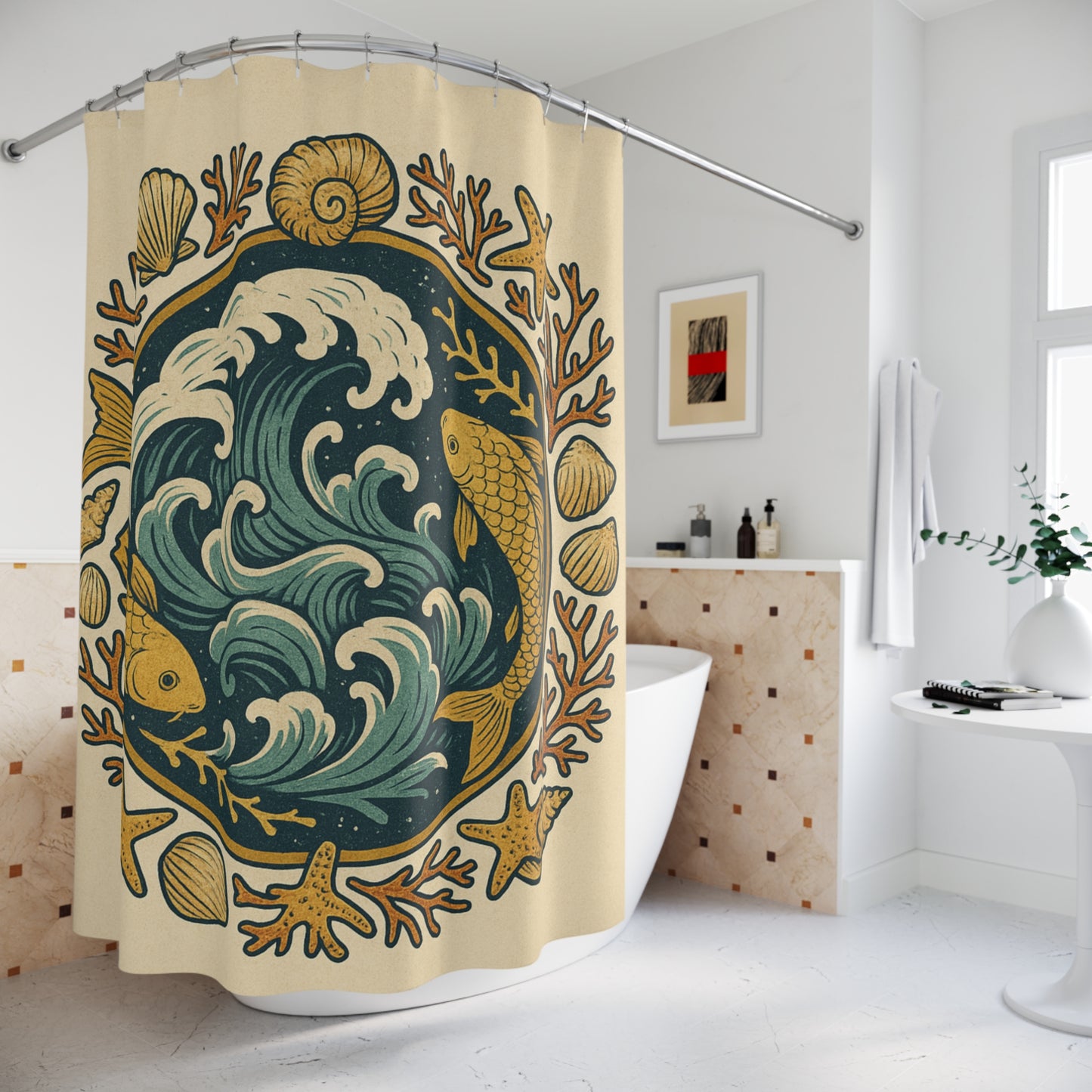 Ocean Reverie – Artistic Marine Shower Curtain