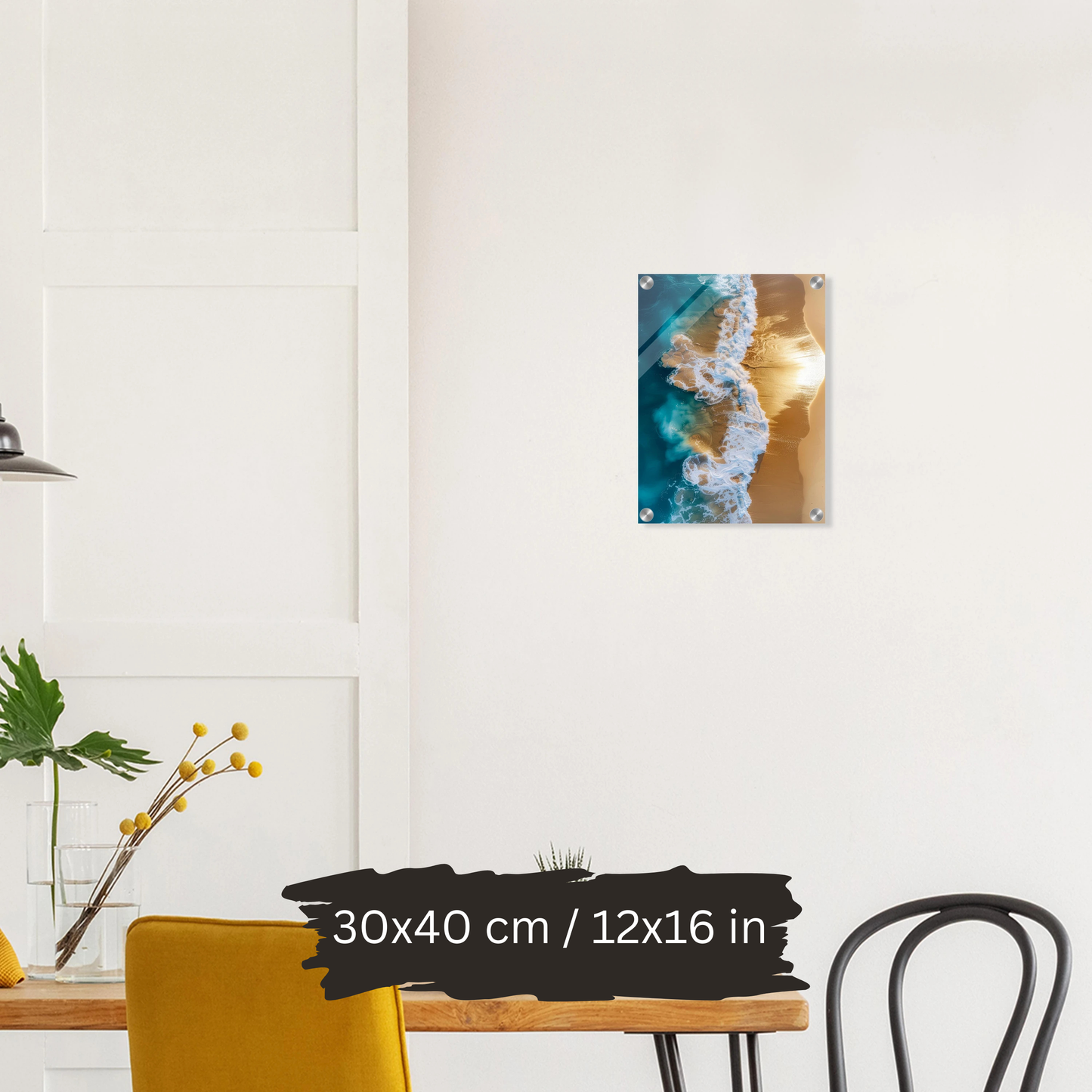 Golden Wave Serenity – Luxury Acrylic Wall Art