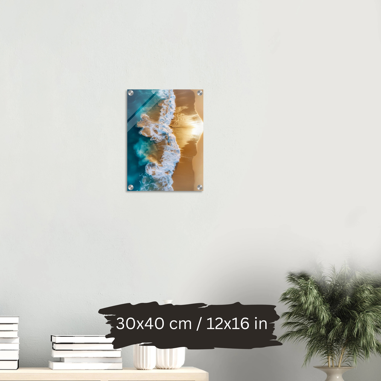 Golden Wave Serenity – Luxury Acrylic Wall Art