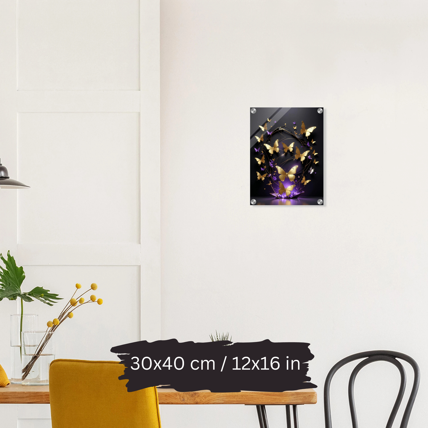 Luxury Acrylic Wall Art – Golden Butterflies (4 Designs)