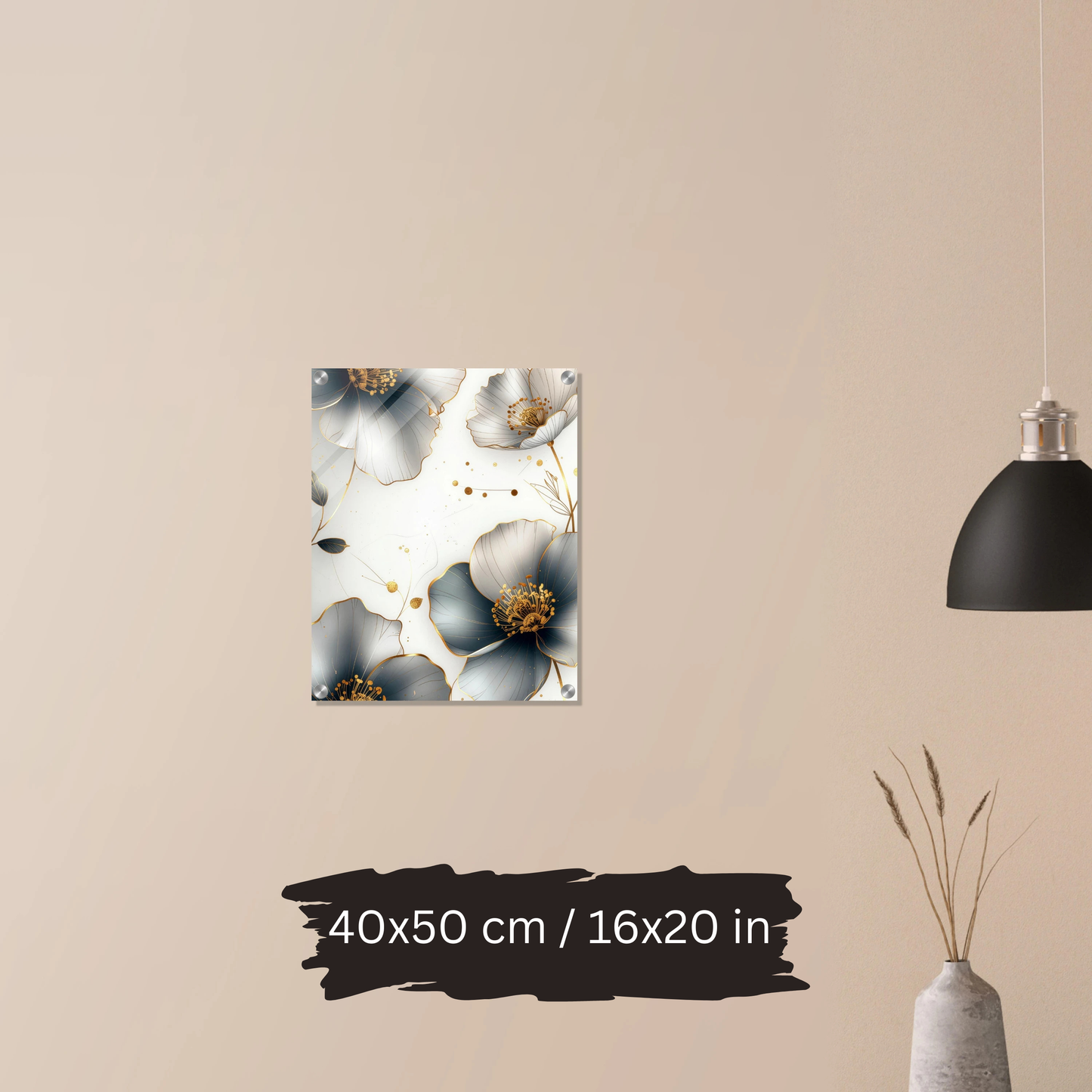 Luxury Acrylic Wall Art – Golden Floral Elegance (6 Designs)