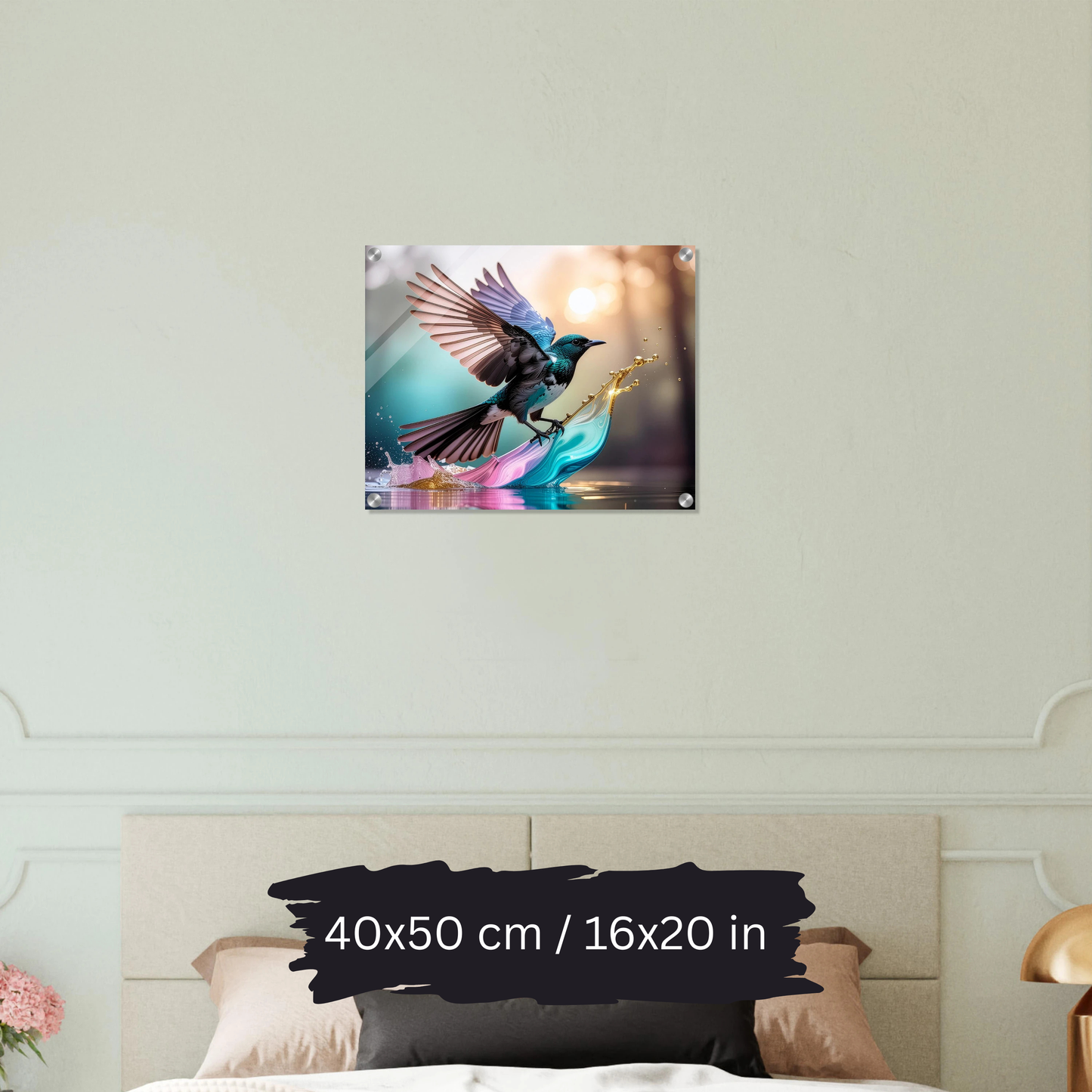 Colorful Bird in Motion – Acrylic Wall Art