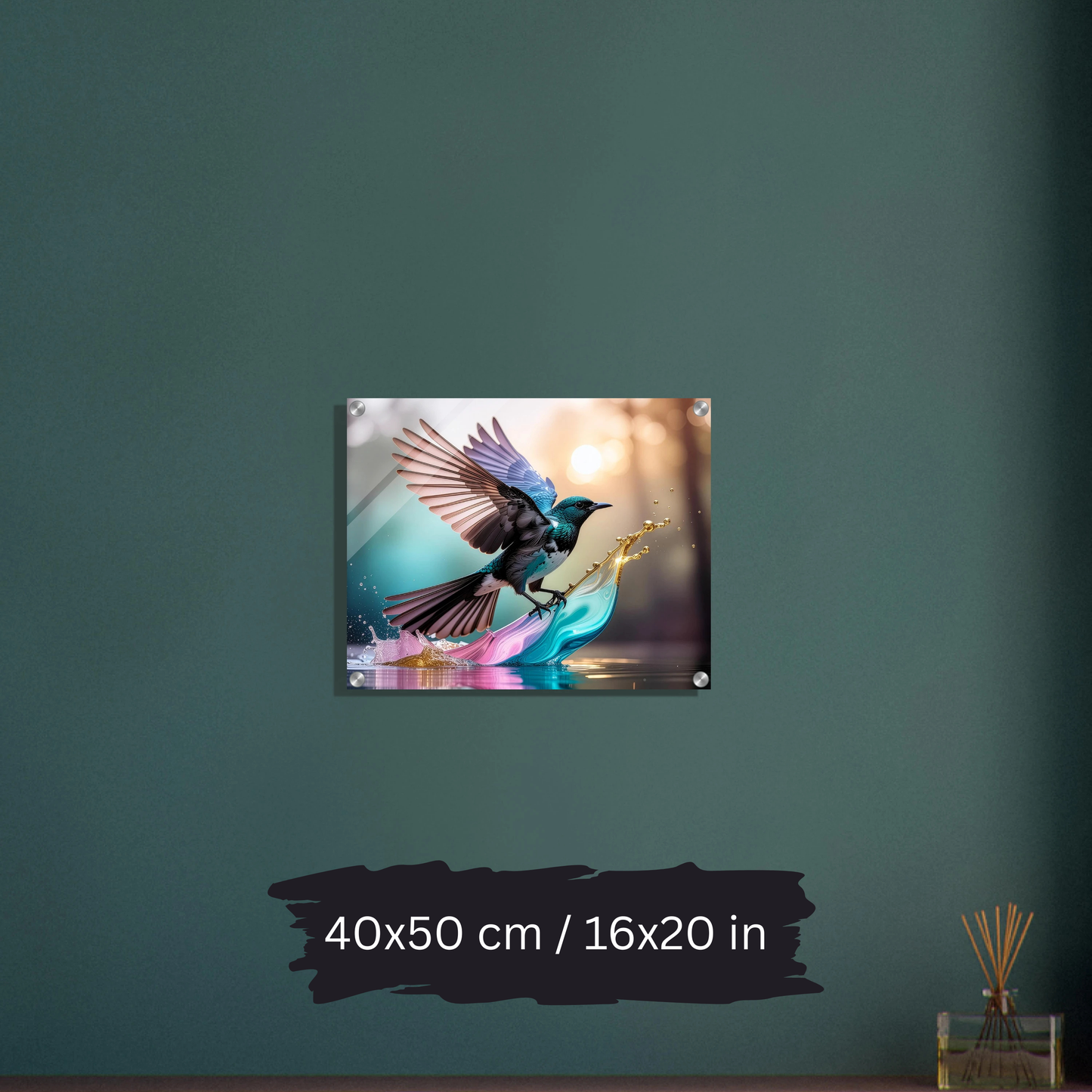 Colorful Bird in Motion – Acrylic Wall Art