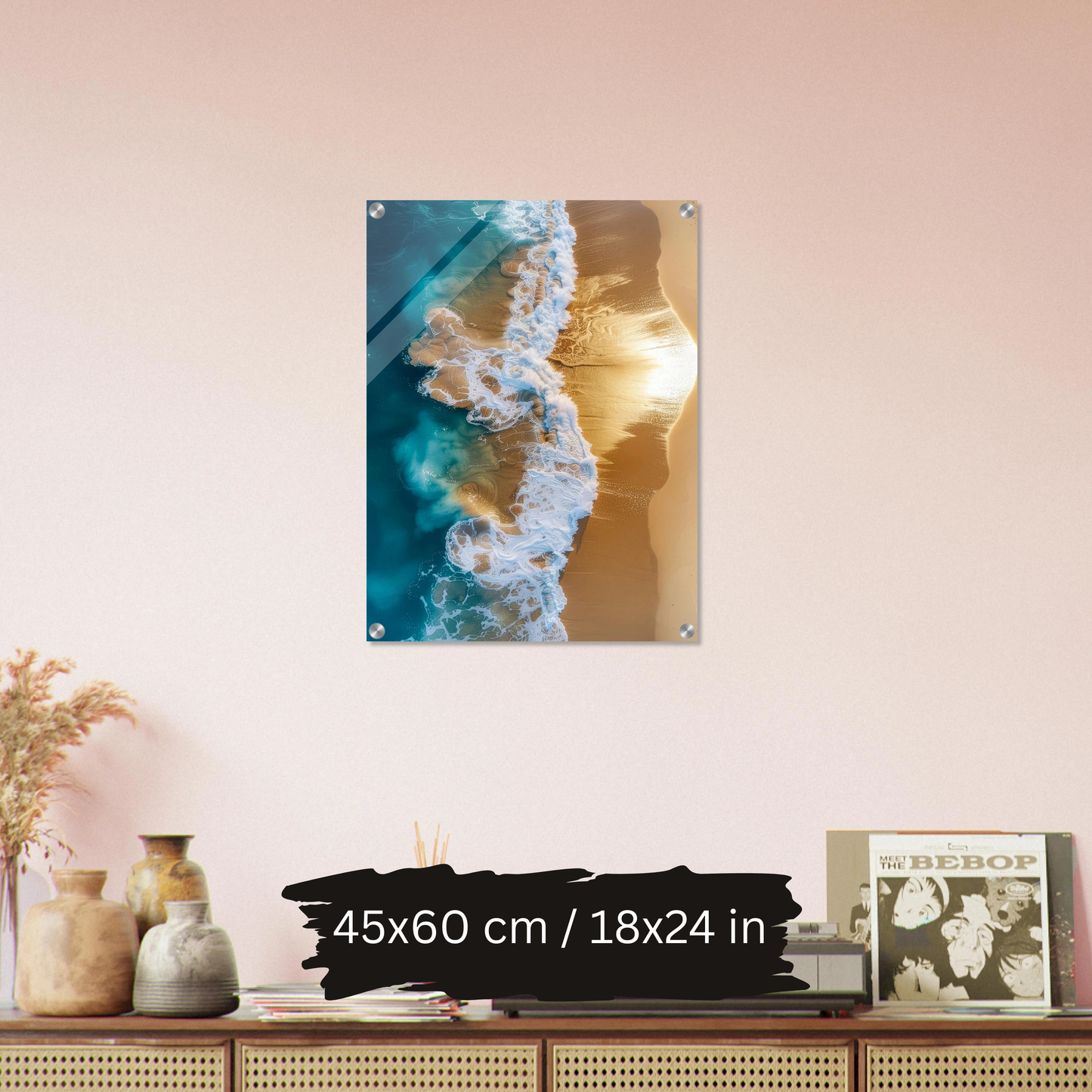 Golden Wave Serenity – Luxury Acrylic Wall Art