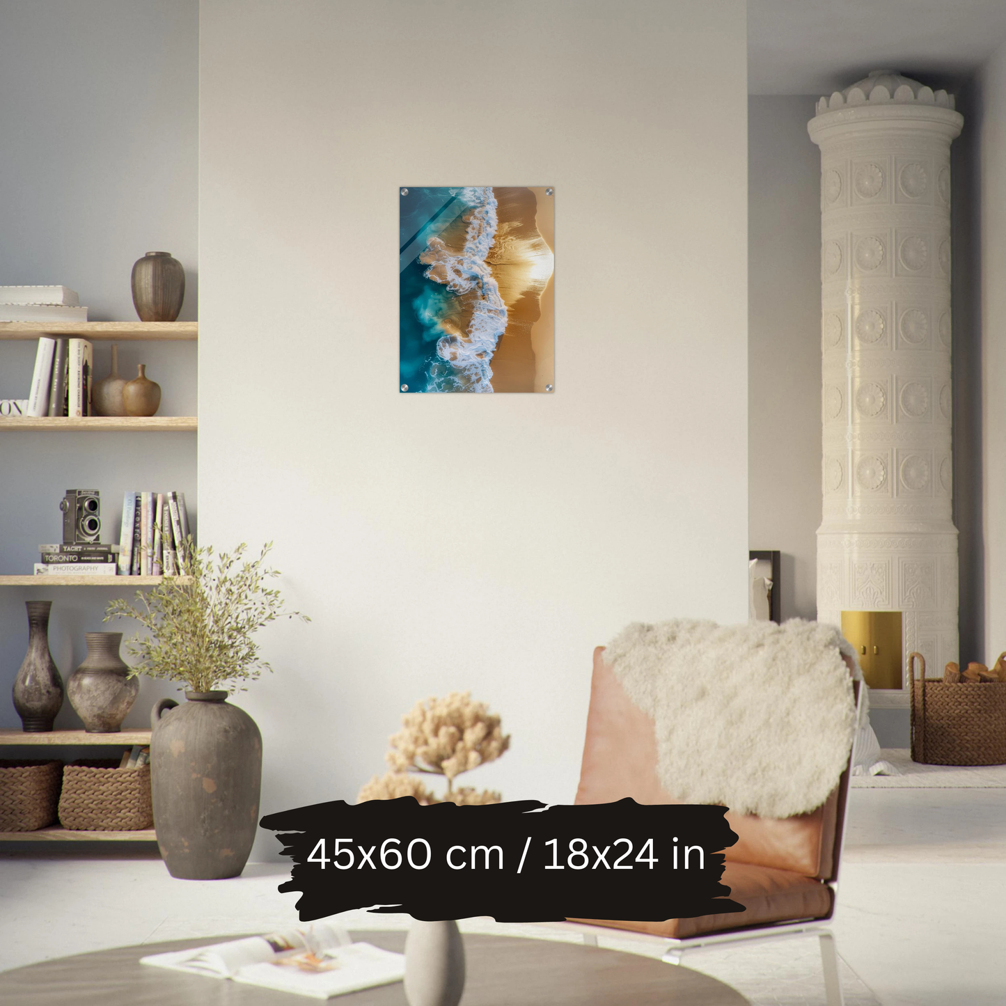 Golden Wave Serenity – Luxury Acrylic Wall Art