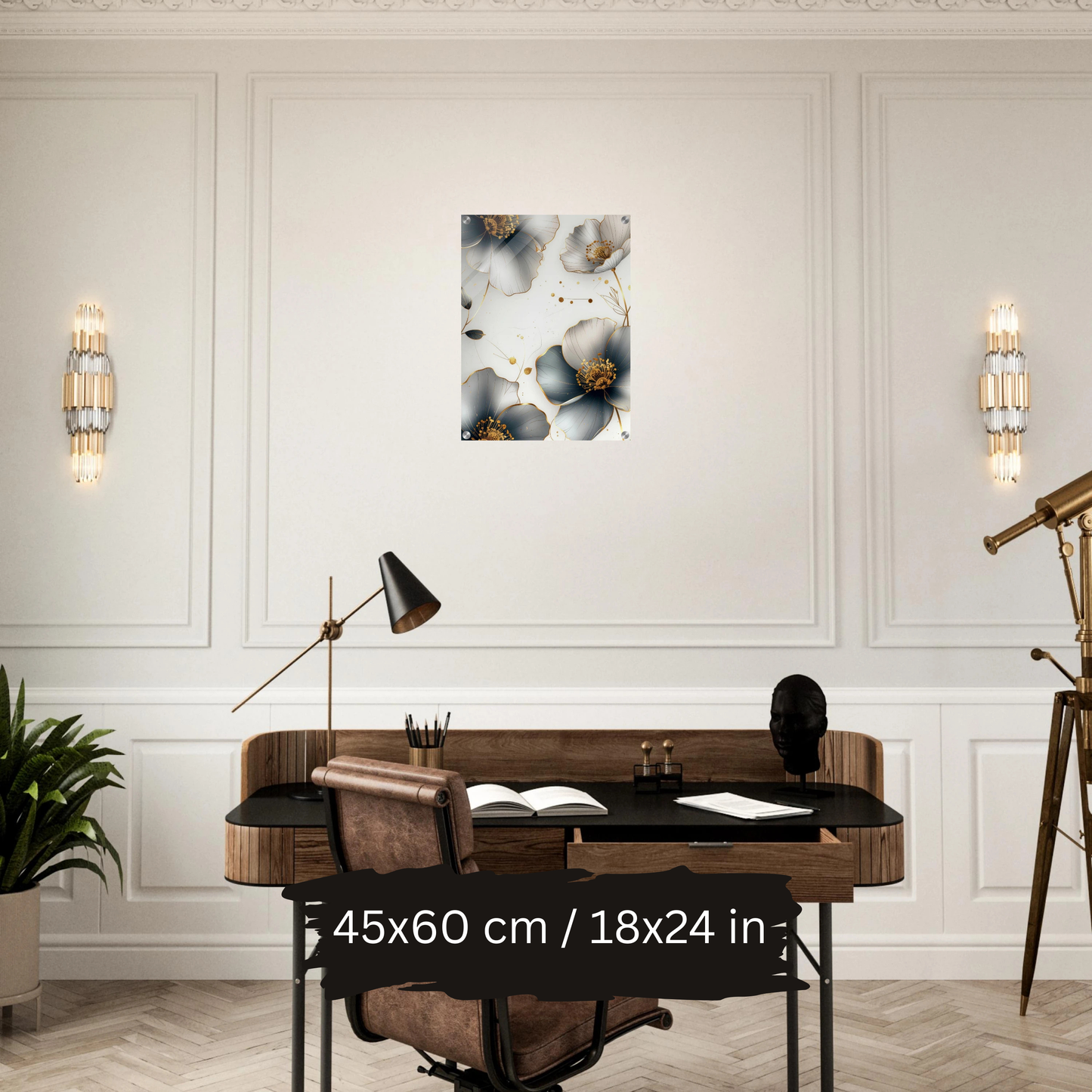 Luxury Acrylic Wall Art – Golden Floral Elegance (6 Designs)