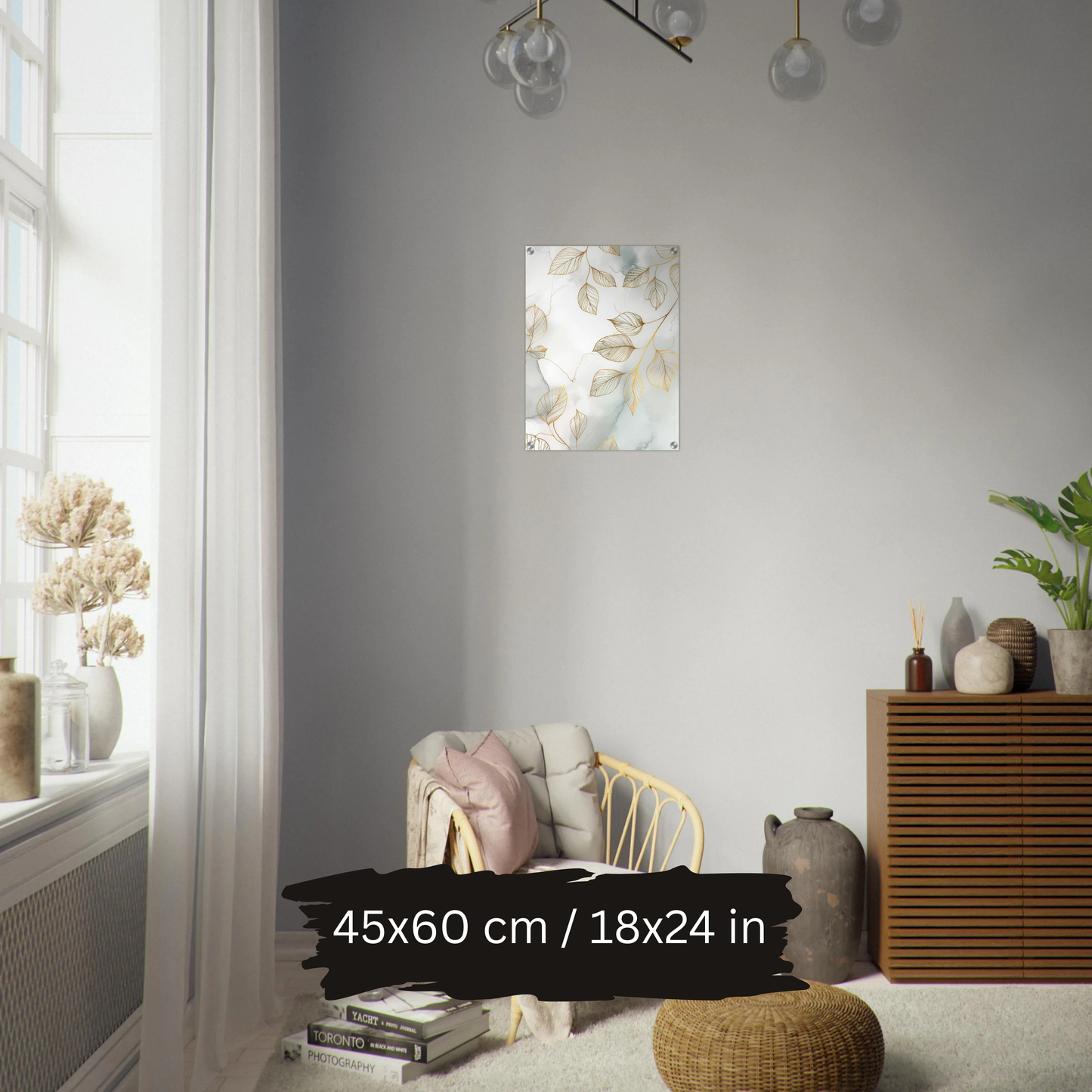 Luxury Acrylic Wall Art – Golden Floral Elegance (6 Designs)