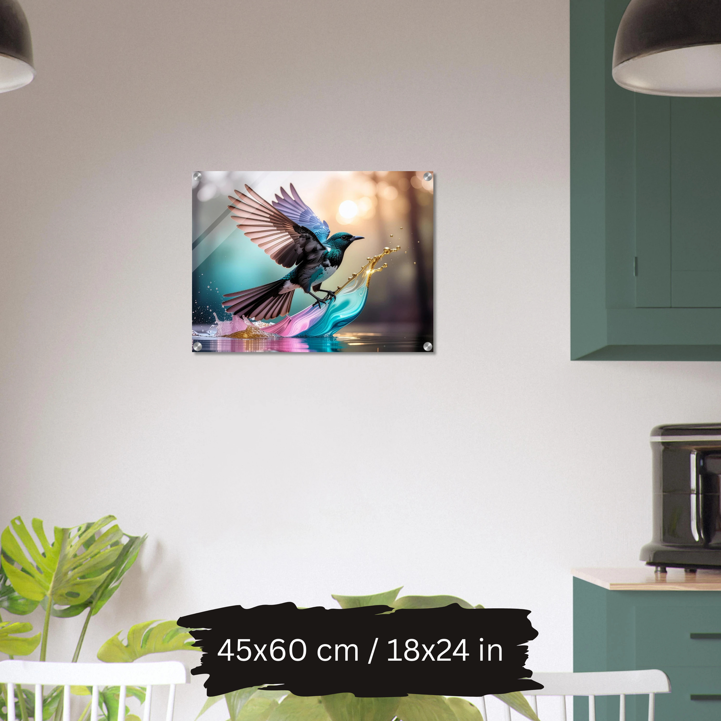 Colorful Bird in Motion – Acrylic Wall Art