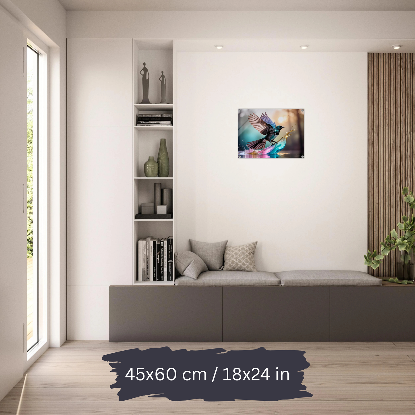 Colorful Bird in Motion – Acrylic Wall Art