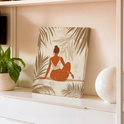 Boho Feminine Canvas Wall Art - Warm Earth Tones