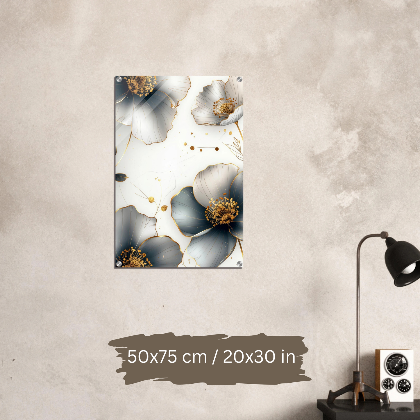 Luxury Acrylic Wall Art – Golden Floral Elegance (6 Designs)