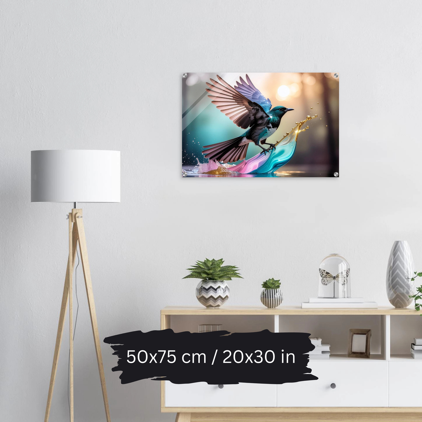 Colorful Bird in Motion – Acrylic Wall Art