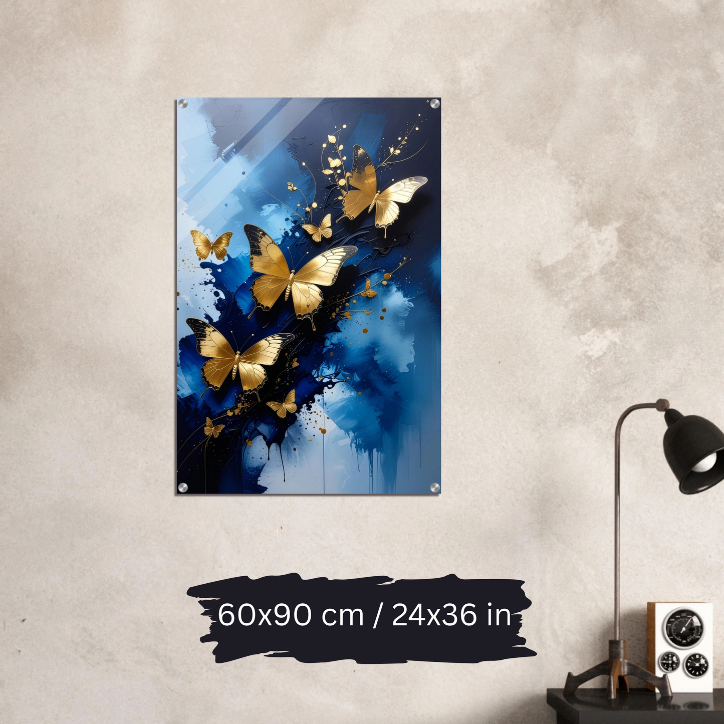 Luxury Acrylic Wall Art – Golden Butterflies (4 Designs)