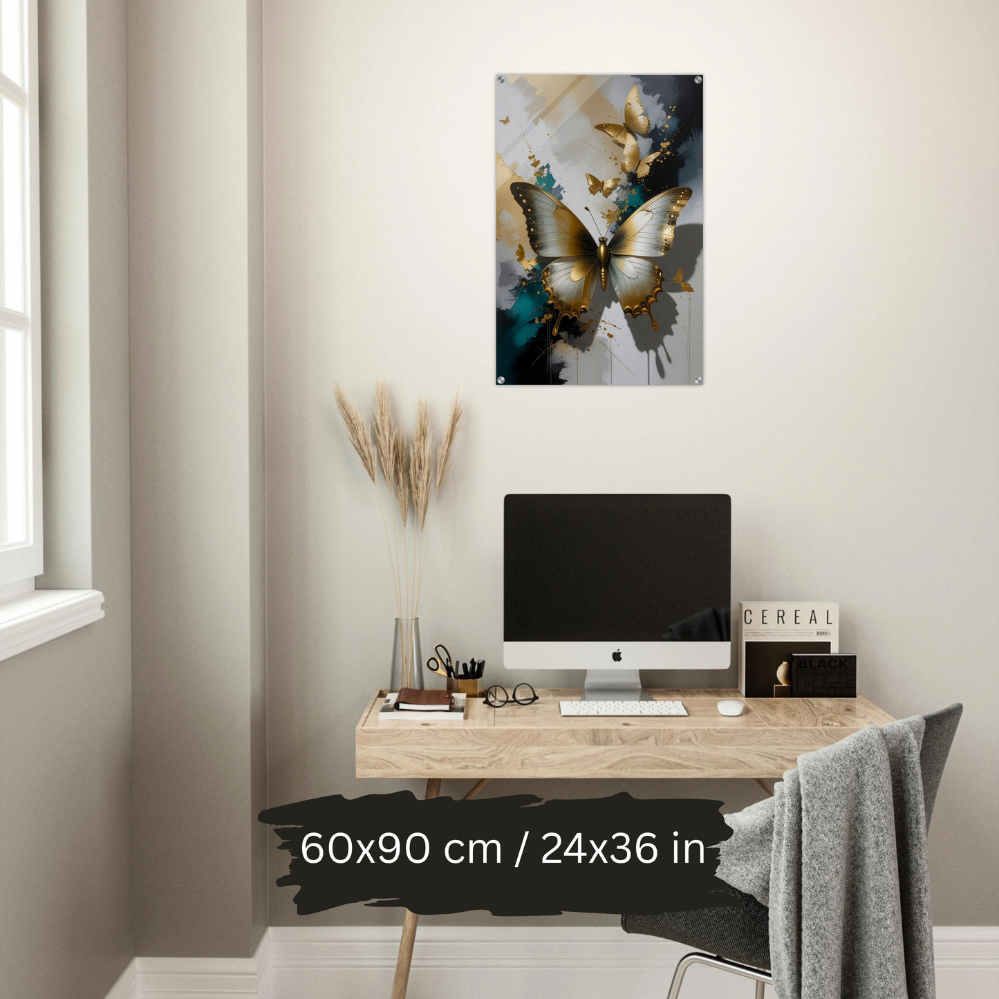 Luxury Acrylic Wall Art – Golden Butterflies (4 Designs)