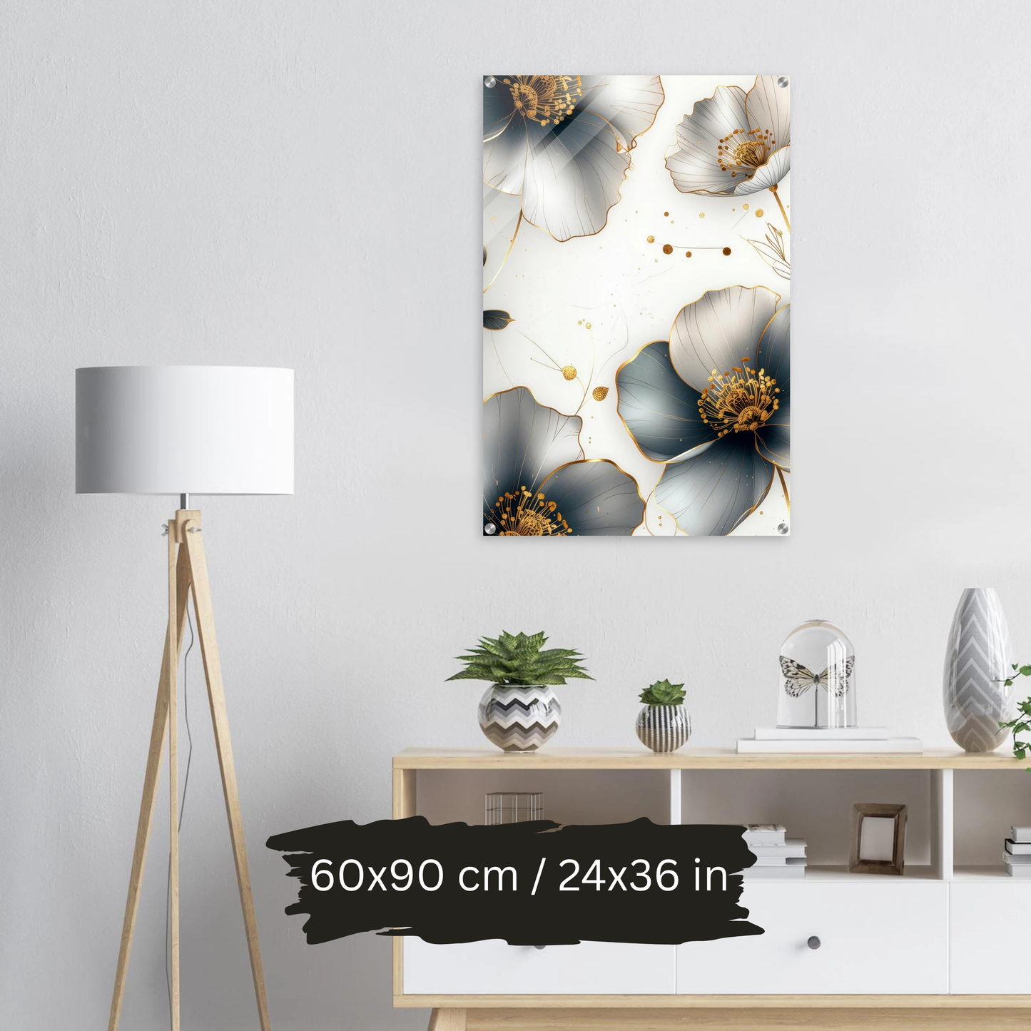 Luxury Acrylic Wall Art – Golden Floral Elegance (6 Designs)
