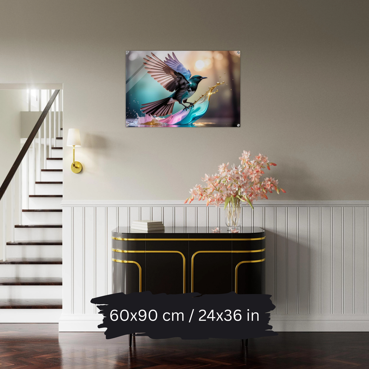 Colorful Bird in Motion – Acrylic Wall Art