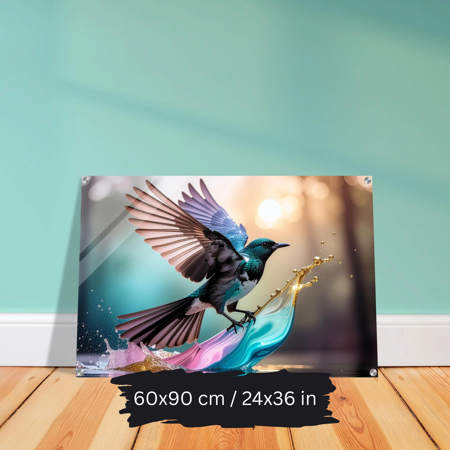 Colorful Bird in Motion – Acrylic Wall Art