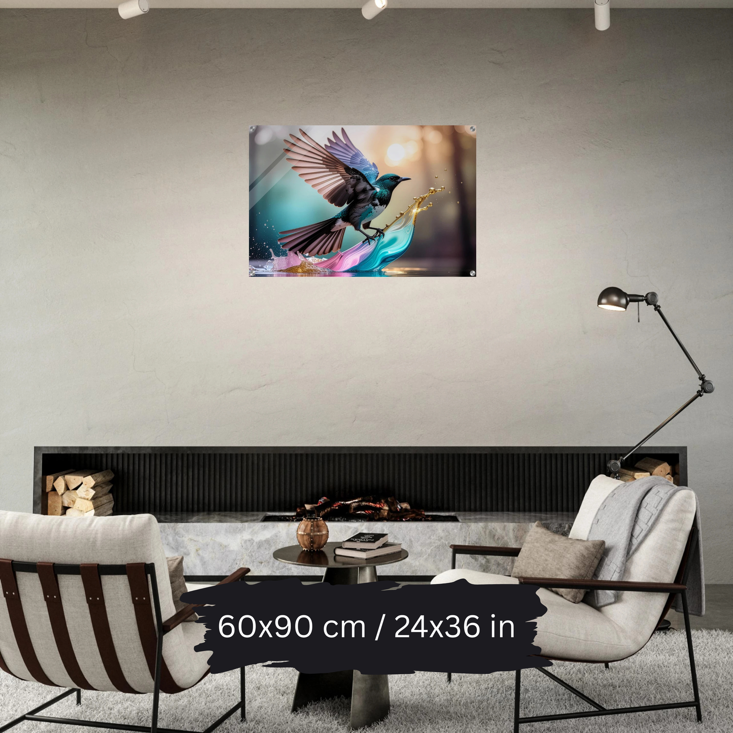 Colorful Bird in Motion – Acrylic Wall Art
