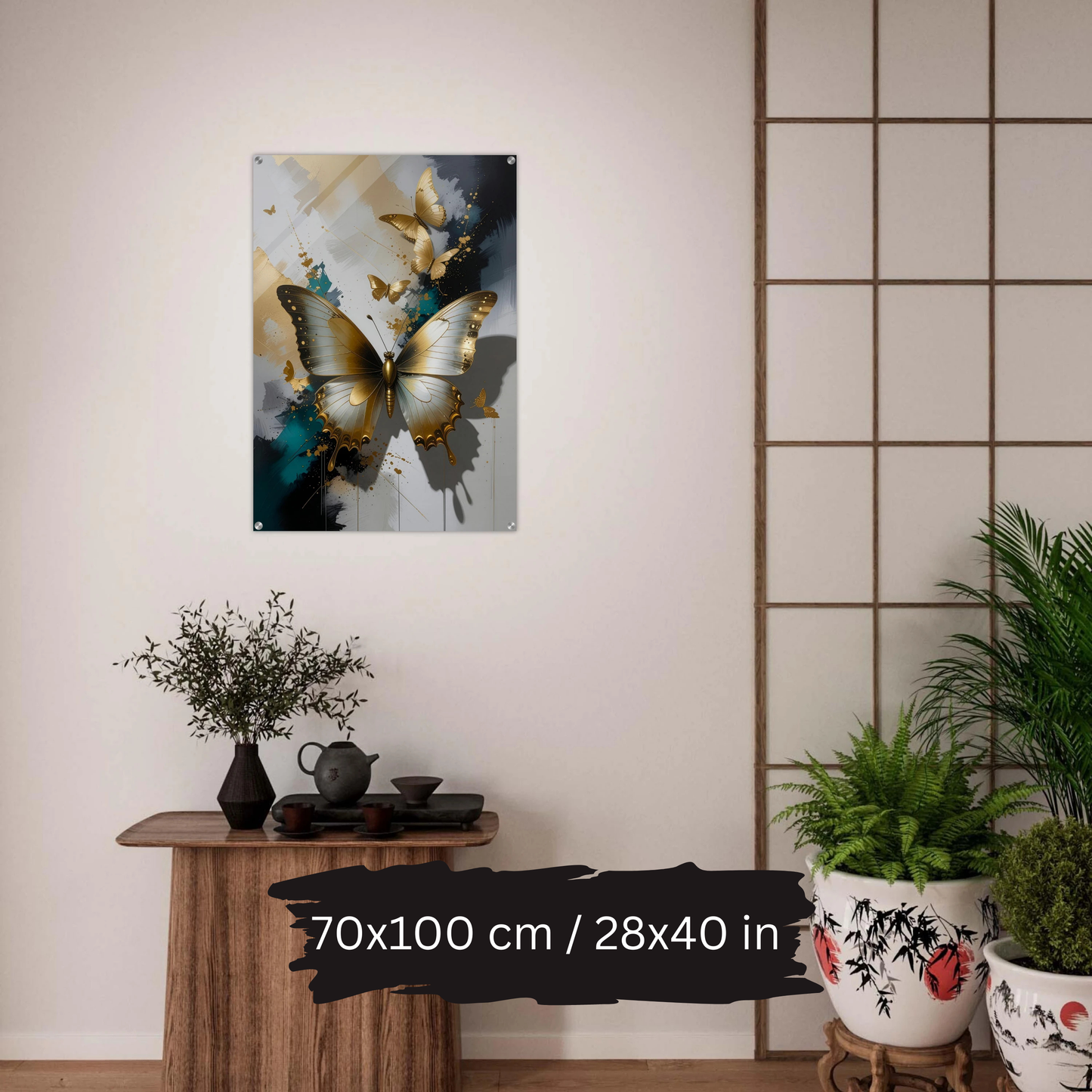 Luxury Acrylic Wall Art – Golden Butterflies (4 Designs)