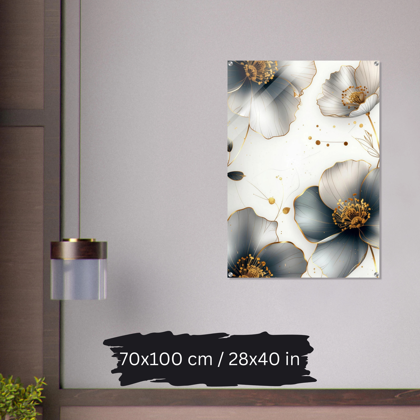 Luxury Acrylic Wall Art – Golden Floral Elegance (6 Designs)