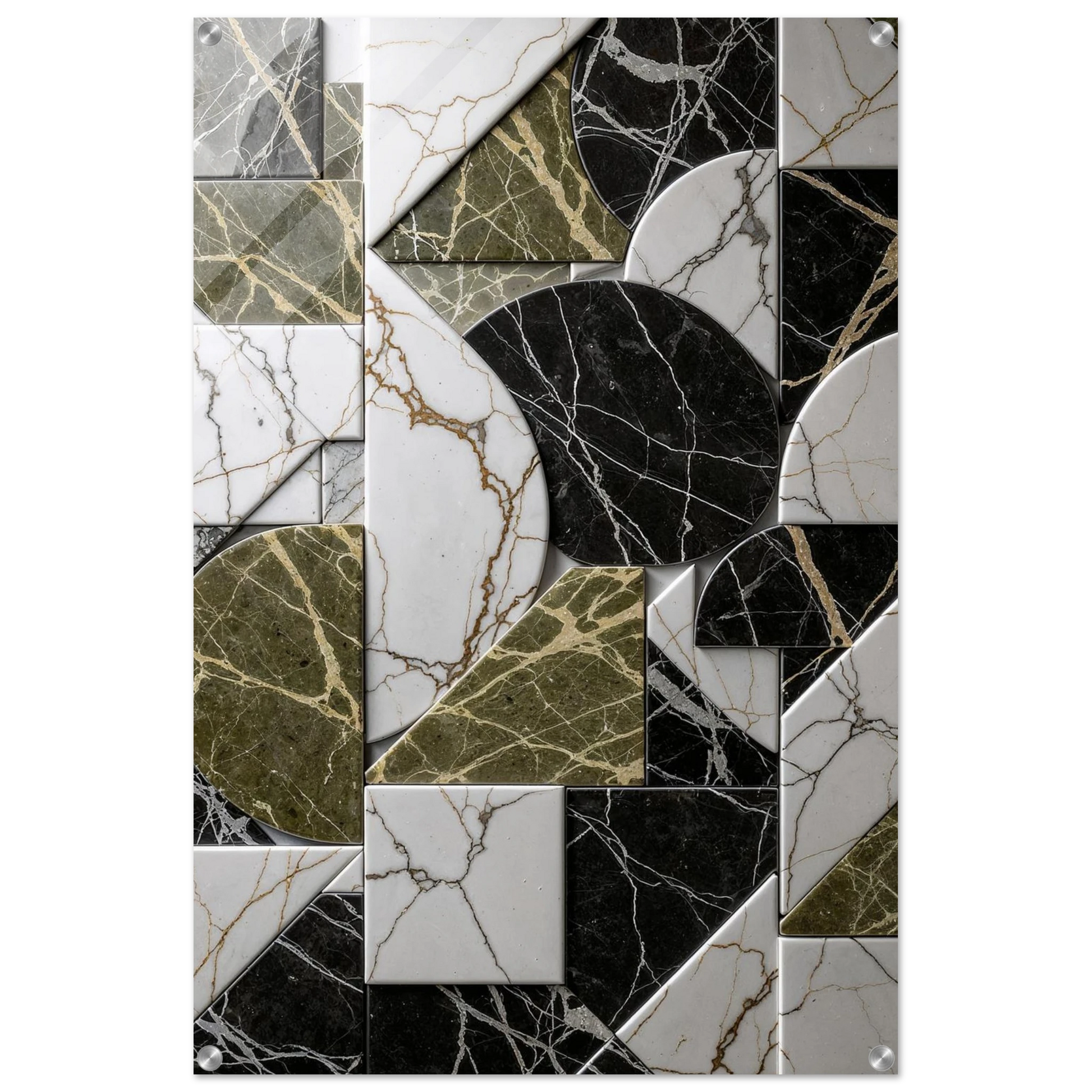 Collection of various marble tile patterns in different colors and textures.