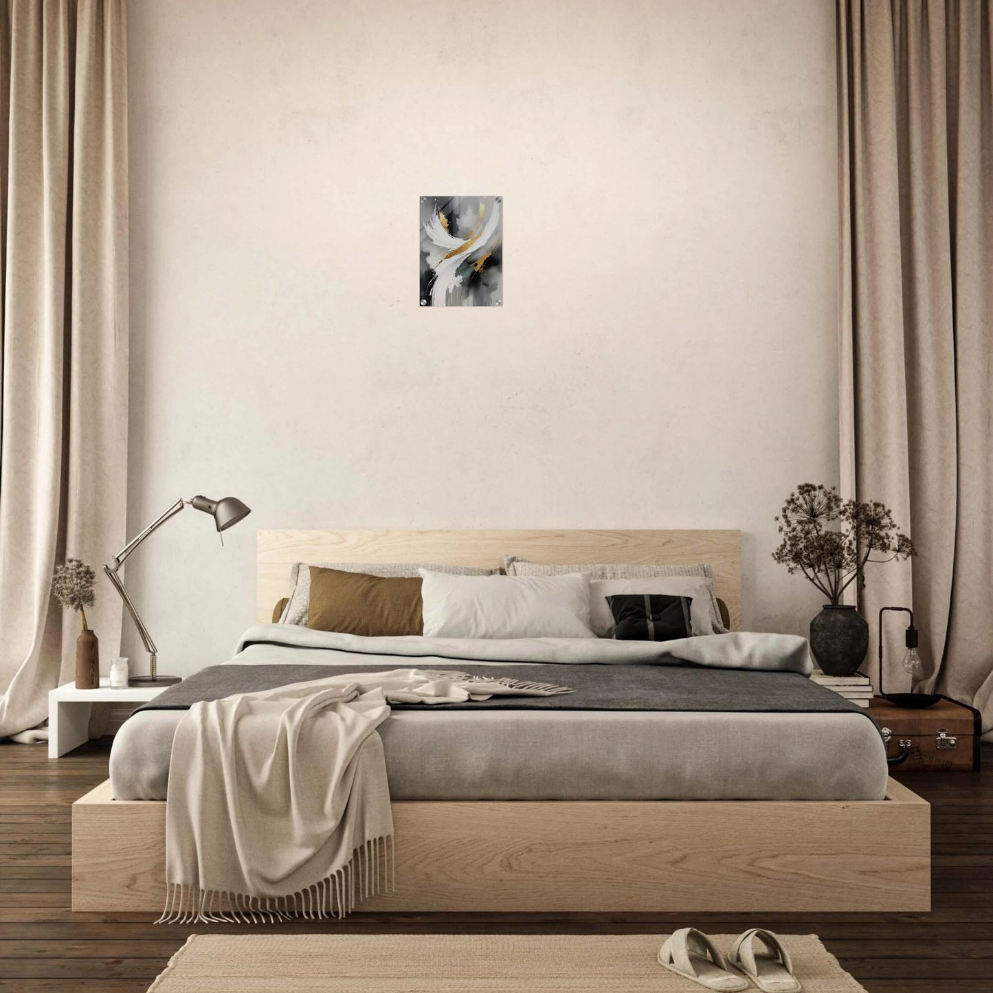 Abstract Elegance – Acrylic Wall Art with Gold Accents