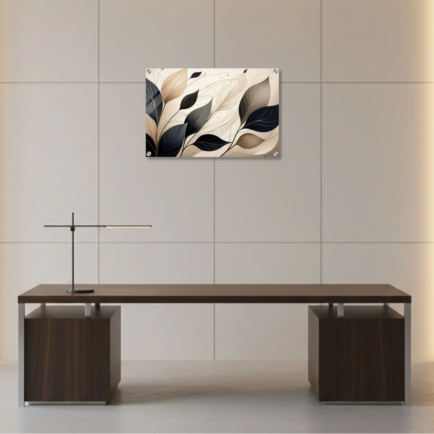 Ivory & Charcoal Flow – Acrylic Wall Art