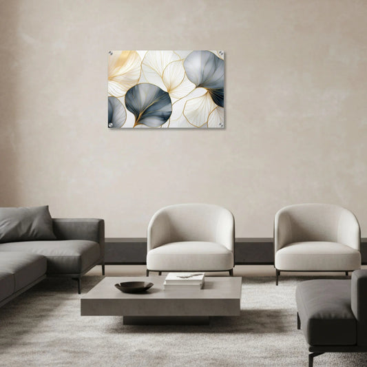 Gilded Petals – Acrylic Wall Art
