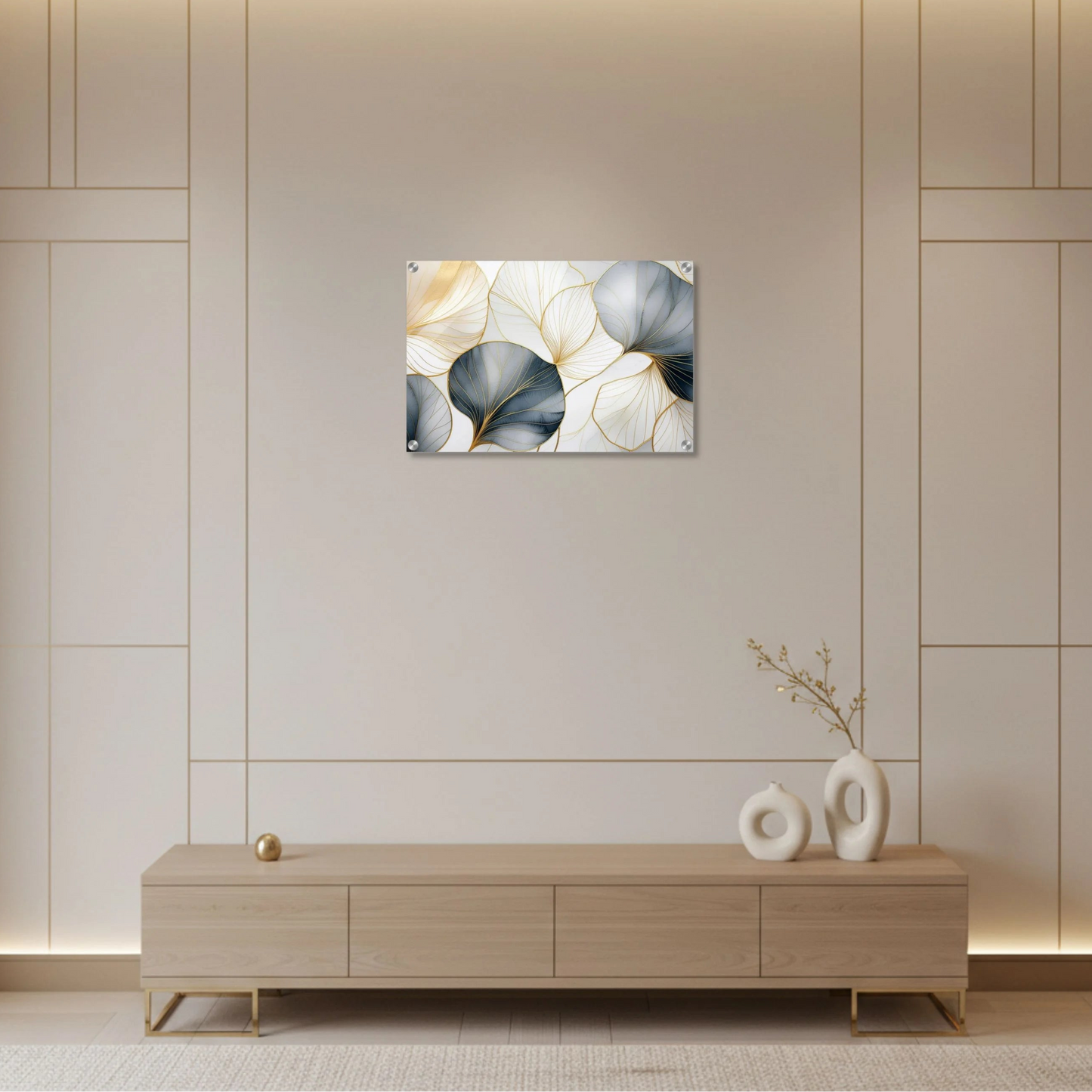 Gilded Petals – Acrylic Wall Art