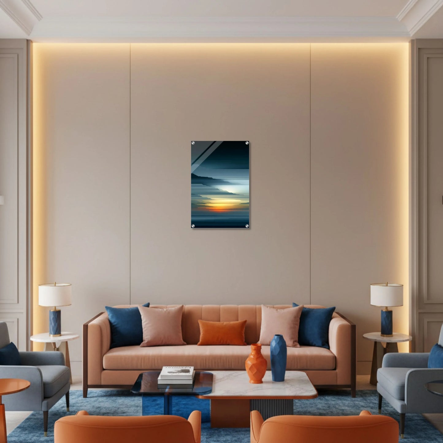 Sunset Layers Flow – Abstract Acrylic Wall Art
