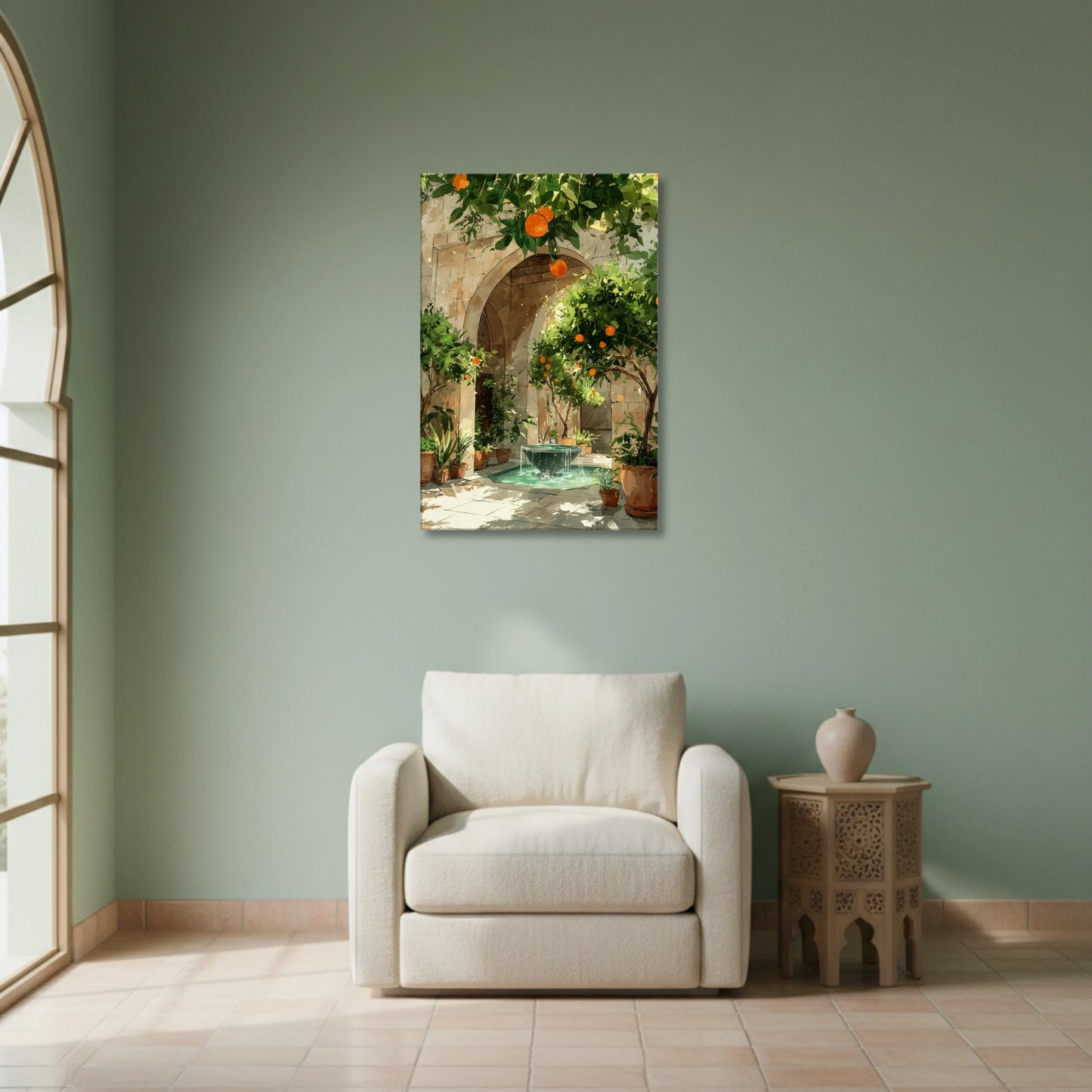 Andalusian Oasis – Islamic Courtyard Canvas & Poster Wall Art