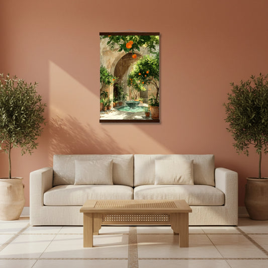 Andalusian Oasis – Islamic Courtyard Canvas & Poster Wall Art