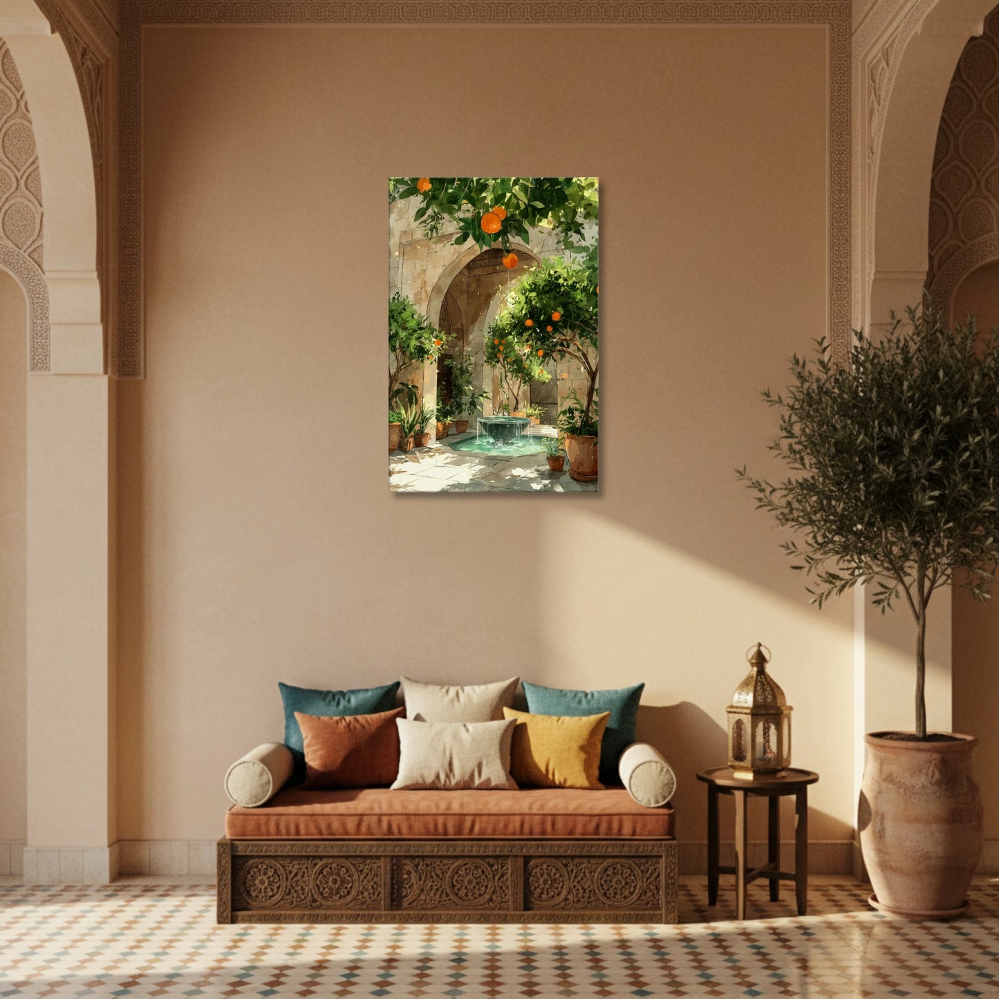 Andalusian Oasis – Islamic Courtyard Canvas & Poster Wall Art