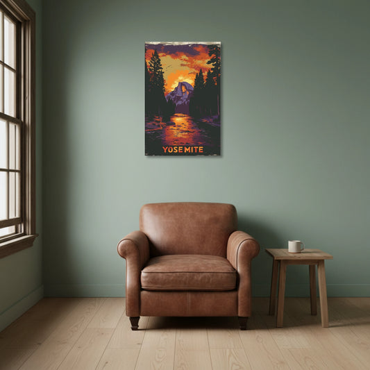 Yosemite Majesty – Vintage-Inspired National Park Canvas & Poster Wall Art