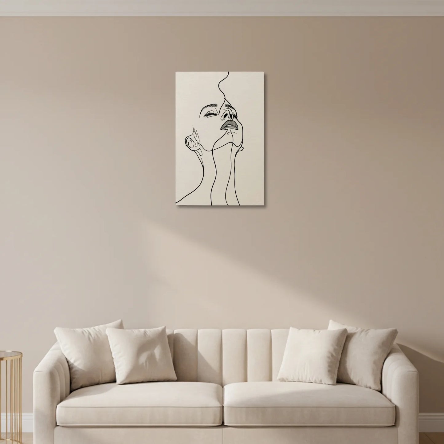 Serene Contour – Minimalist Line Art Portrait Canvas & Poster Wall Art