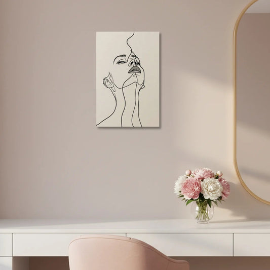 Serene Contour – Minimalist Line Art Portrait Canvas & Poster Wall Art