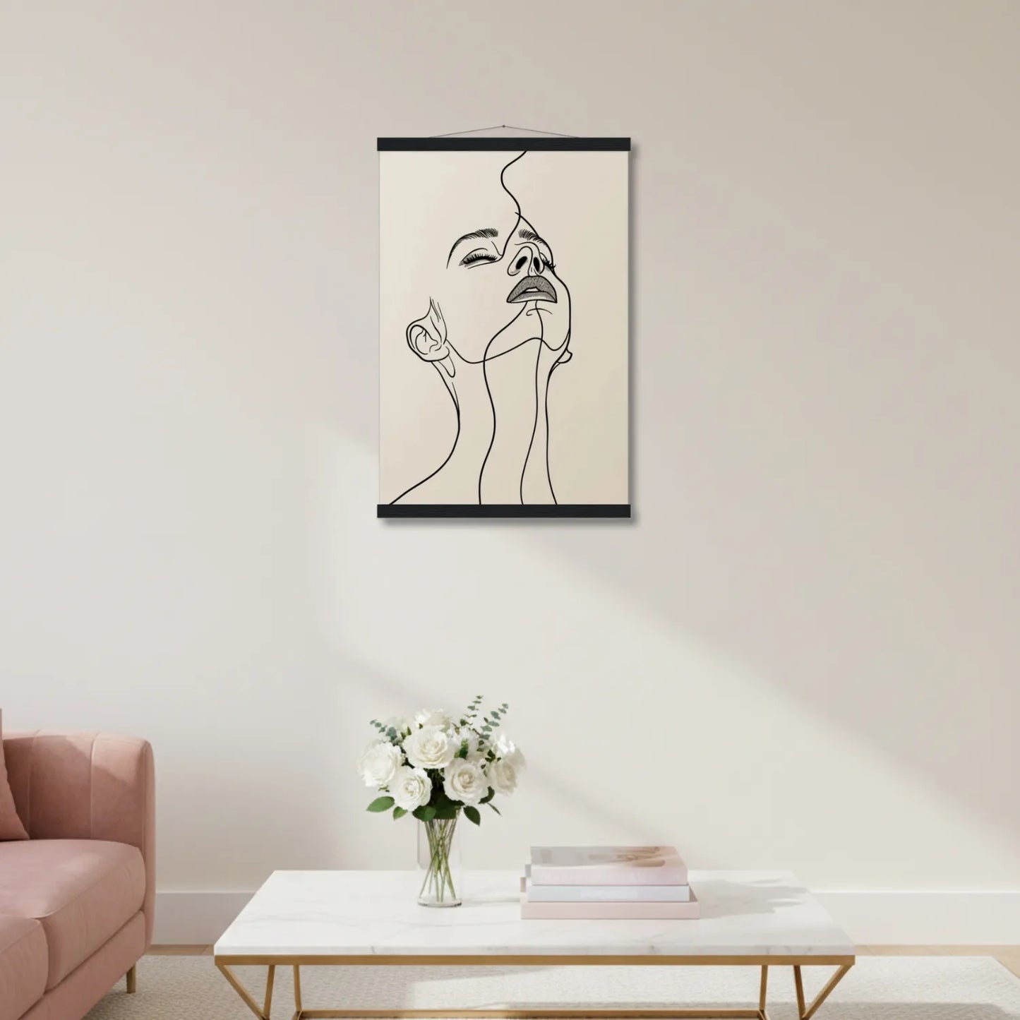 Serene Contour – Minimalist Line Art Portrait Canvas & Poster Wall Art