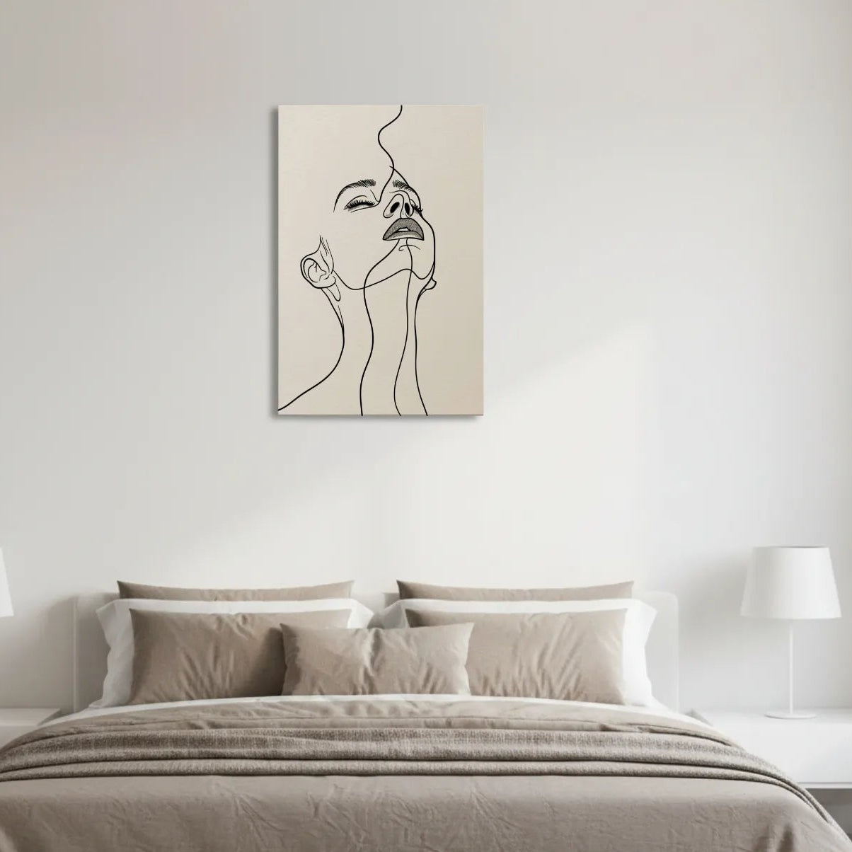 Serene Contour – Minimalist Line Art Portrait Canvas & Poster Wall Art