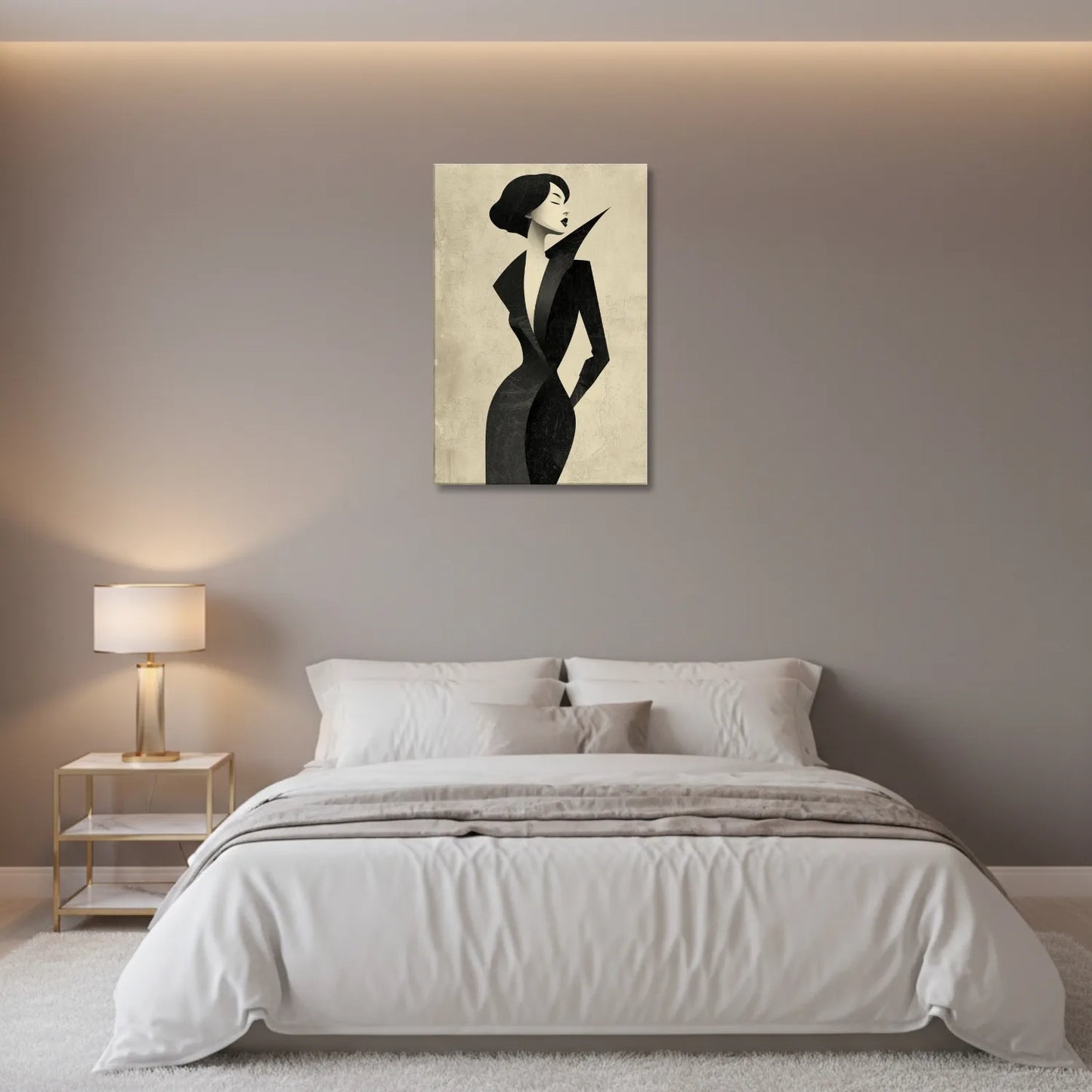 Chic Confidence – Profile Portrait Premium Canvas & Poster Wall Art