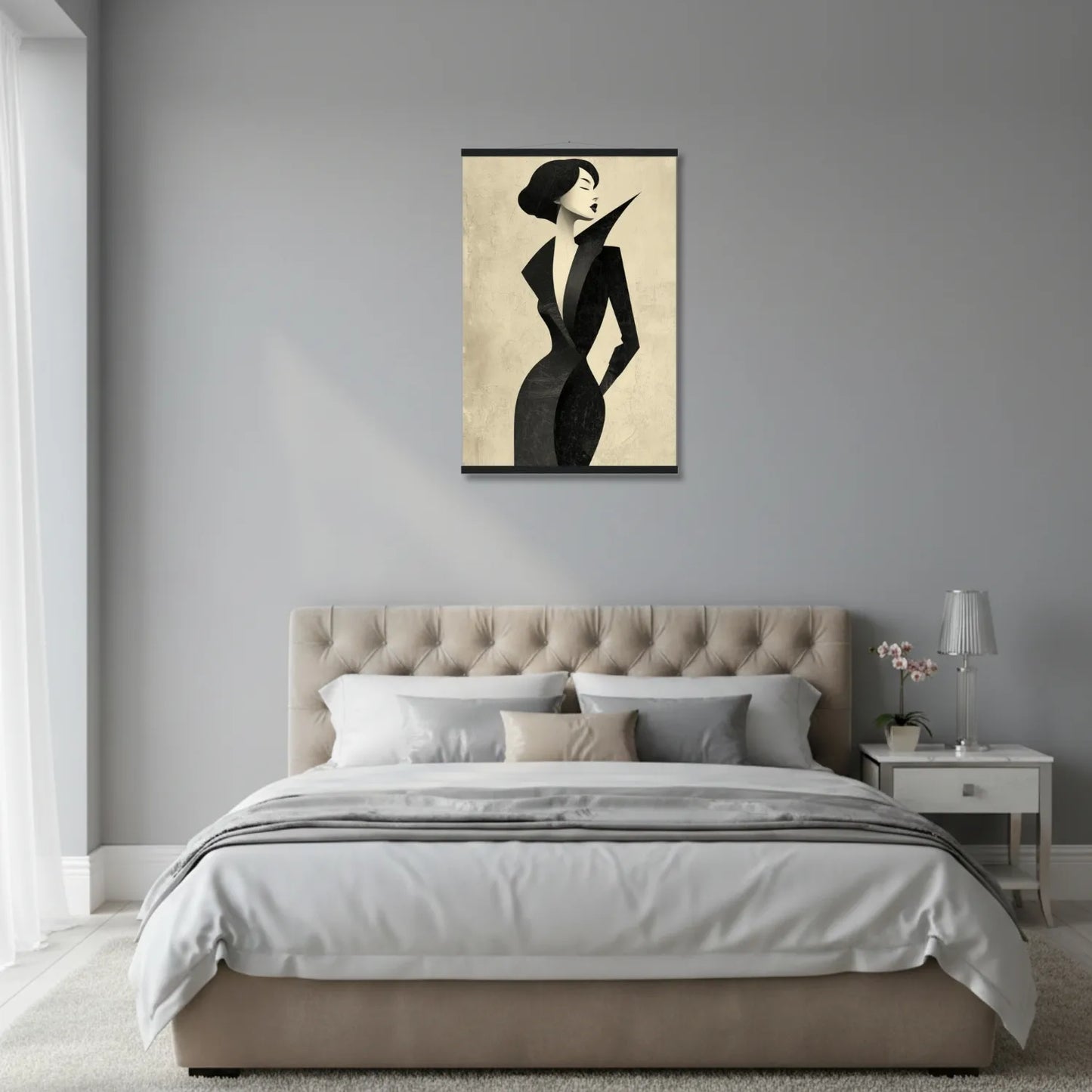 Chic Confidence – Profile Portrait Premium Canvas & Poster Wall Art