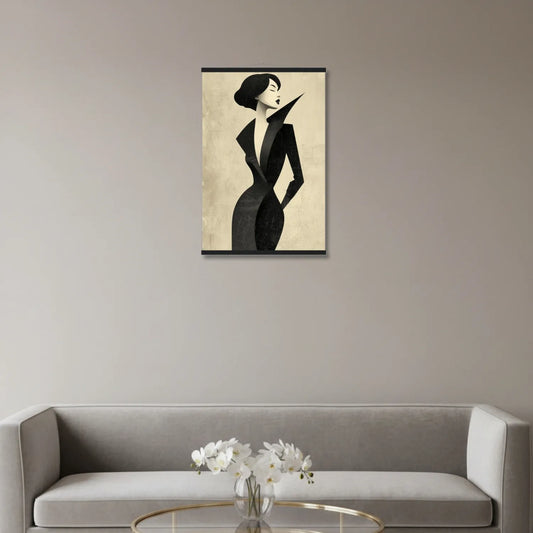 Chic Confidence – Profile Portrait Premium Canvas & Poster Wall Art