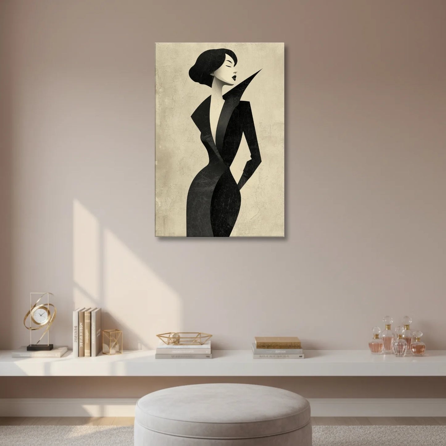 Chic Confidence – Profile Portrait Premium Canvas & Poster Wall Art
