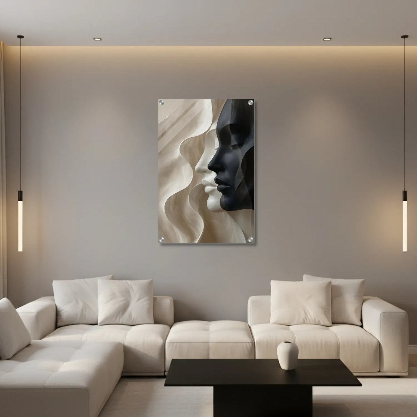 Sculptural Duality in Balance – Acrylic Wall Art