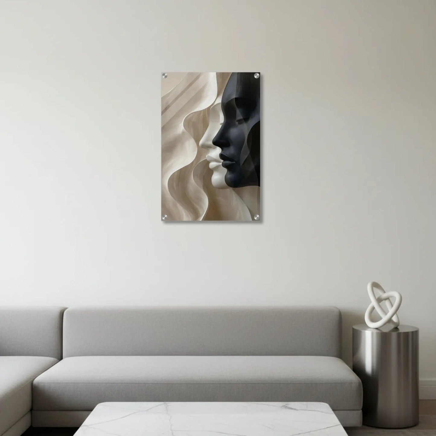 Sculptural Duality in Balance – Acrylic Wall Art