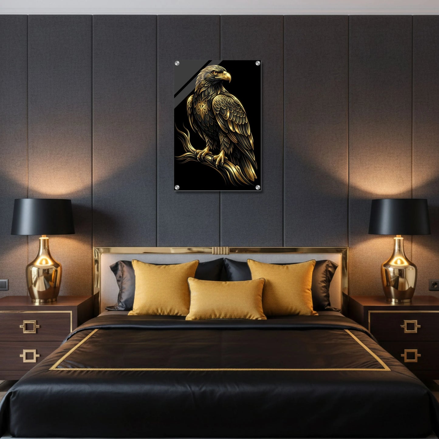 Ornate Golden Eagle – Acrylic Wall Art