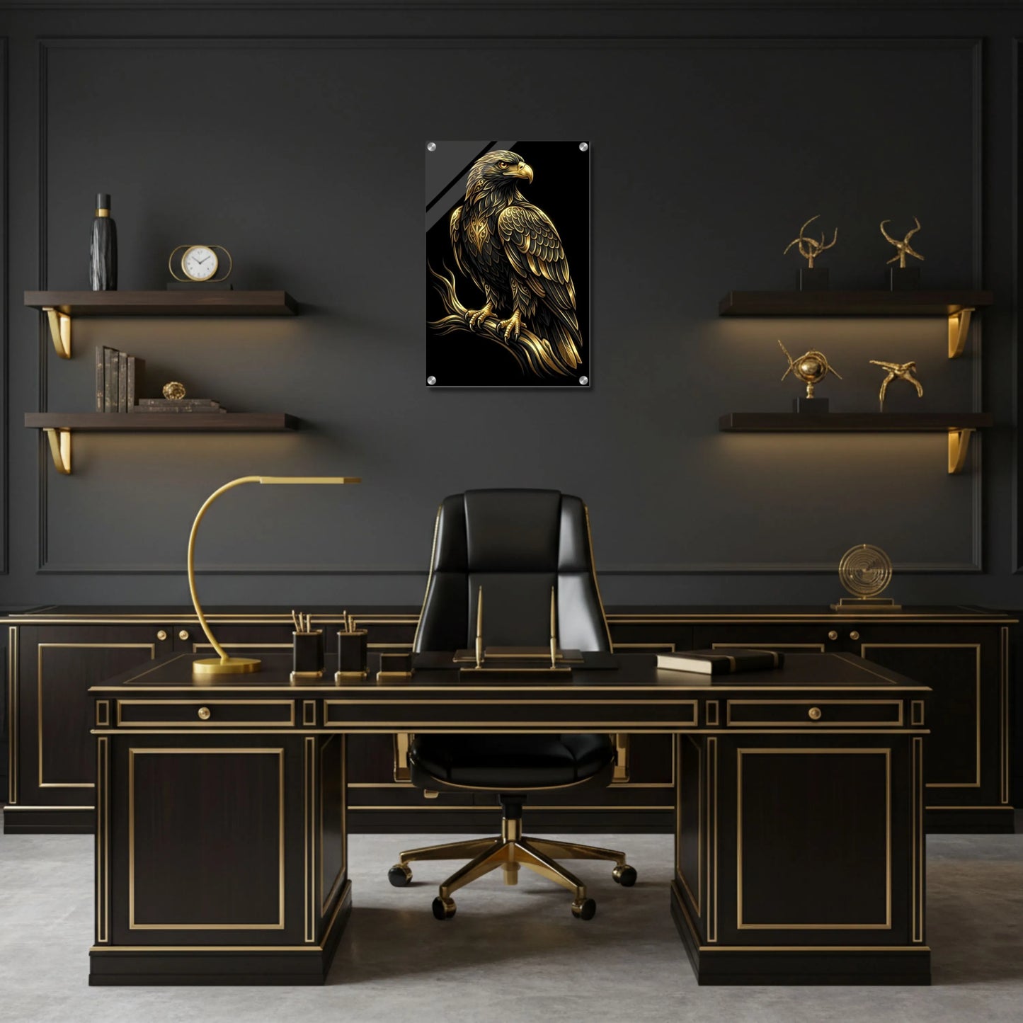 Ornate Golden Eagle – Acrylic Wall Art