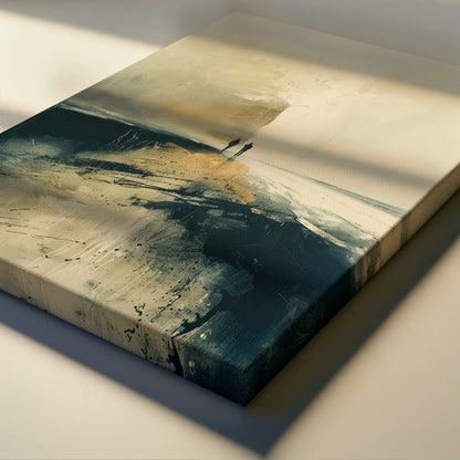 Modern Abstract Canvas Wall Art – Emotional Minimalist Silhouette in Neutral Tones